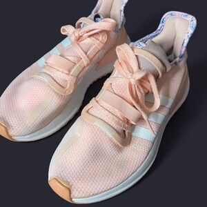 Adidas Kids Peach and White Sneakers